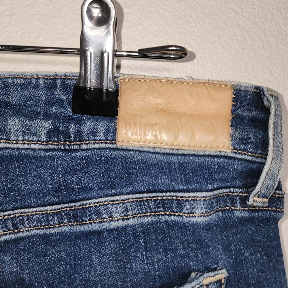 PAIGE Brigitte High Rise Slim Boyfriend Distressed Denim Jeans Size 30 - Picture 9 of 12